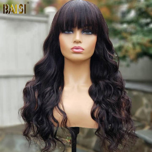 BAISI HAIR BAISI Sexy Long Wavy Machine Made WIg With Bang