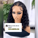 BAISI HAIR Braid Wig BAISI 14 inch Cute Deep Wave With Braid Lace Wig