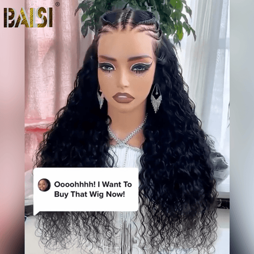 BAISI HAIR Braid Wig BAISI 26 inch Cute Loose Wave With Braid Lace Wig