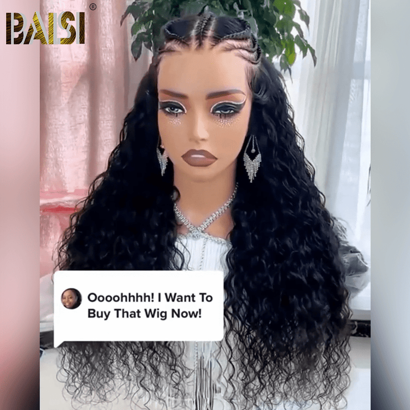 BAISI HAIR Braid Wig BAISI 26 inch Cute Loose Wave With Braid Lace Wig