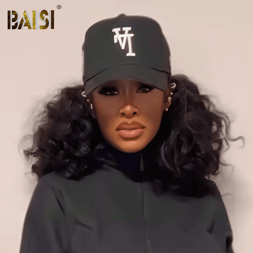 BAISI HAIR Frontal Lace Wig BAISI 100% Human Hair  Bouncy Wavy Wave Hat Wig