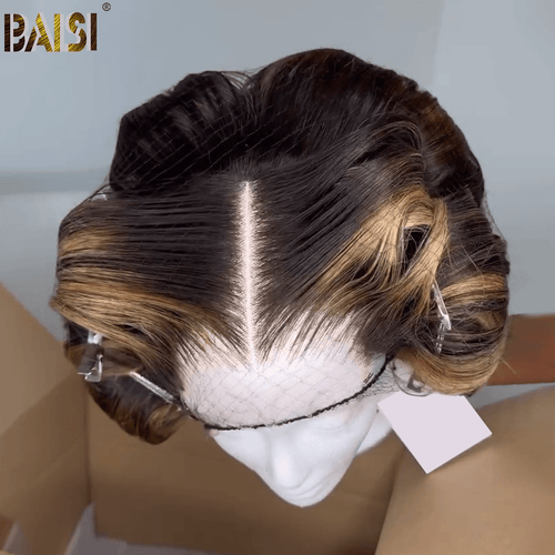 BAISI HAIR Frontal Lace Wig BAISI Highlight Bleached Knot With Style Lace Wig