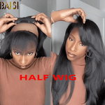 BAISI HAIR Frontal Lace Wig BAISI Klinky Straight Half Glueless Wig