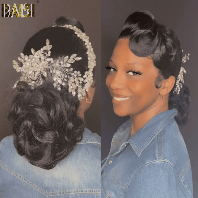 BAISI HAIR Frontal Lace Wig BAISI Perfect Updo Ponytail Already Styled Wig For Wedding