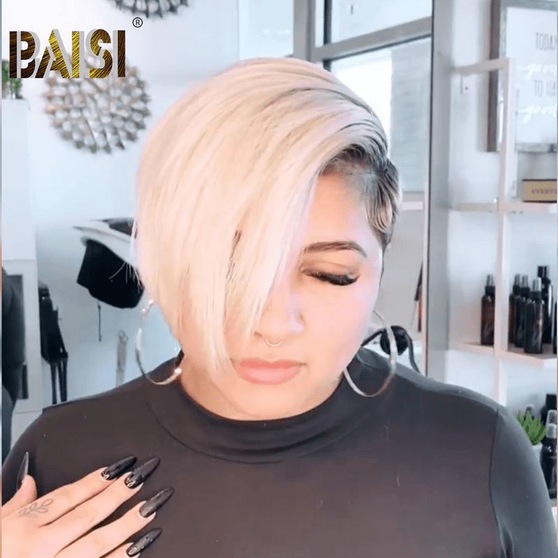 BAISI HAIR Pixie Cut Wig BAISI 1B/613 Full Lace Short Cut Wig