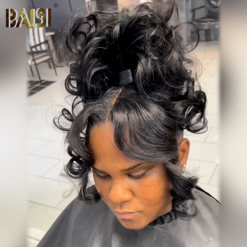 BAISI HAIR Pixie Cut Wig BAISI Already Styled Full Lace Wig With Ponytail