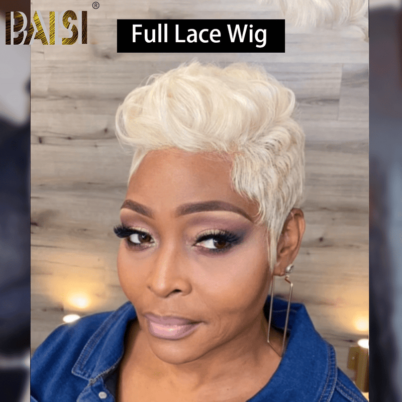 BAISI HAIR Pixie Cut Wig BAISI Blonde Full Lace Pixie Cut Wig