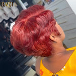 BAISI HAIR Pixie Cut Wig BAISI Burgundy Full Lace Short Wig