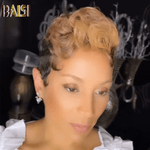 BAISI HAIR Pixie Cut Wig BAISI Elegant Finger Wave With Honey Blonde Pixie Wig