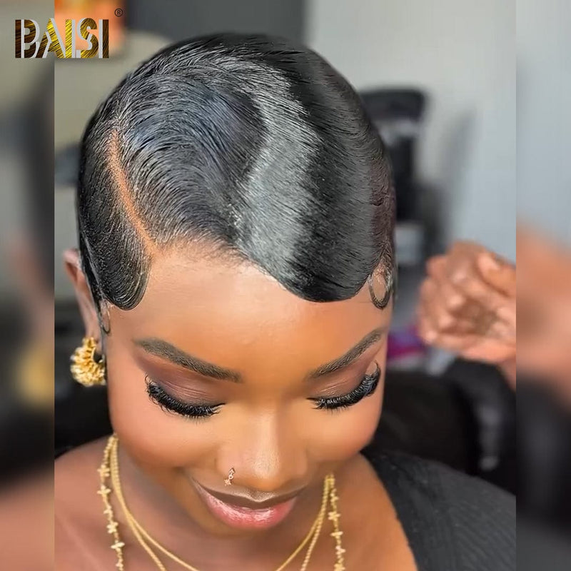 BAISI HAIR Pixie Cut Wig BAISI Full Lace Breathable With Wave Wig