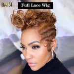 BAISI HAIR Pixie Cut Wig BAISI Ginger Finger Wave Full Lace Wig