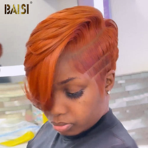 BAISI HAIR Pixie Cut Wig BAISI Ginger Short Style Full Lace Wig