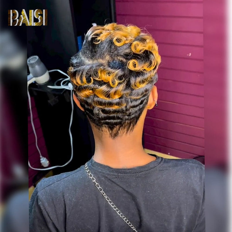 BAISI HAIR Pixie Cut Wig BAISI Honey Blonde Quick Weave Wig