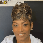 BAISI HAIR Pixie Cut Wig BAISI Machine Made 1B With 27# Pixie Cut Wig