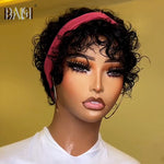 BAISI HAIR Pixie Cut Wig BAISI Machine Made Pixie Tapered Cut Curly Wig