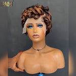 BAISI HAIR Pixie Cut Wig BAISI Mix Color Finger Wave Lace Wig