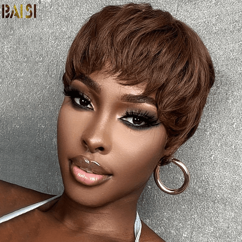 BAISI HAIR Pixie Cut Wig BAISI Pixie Brown Machine Made Wig