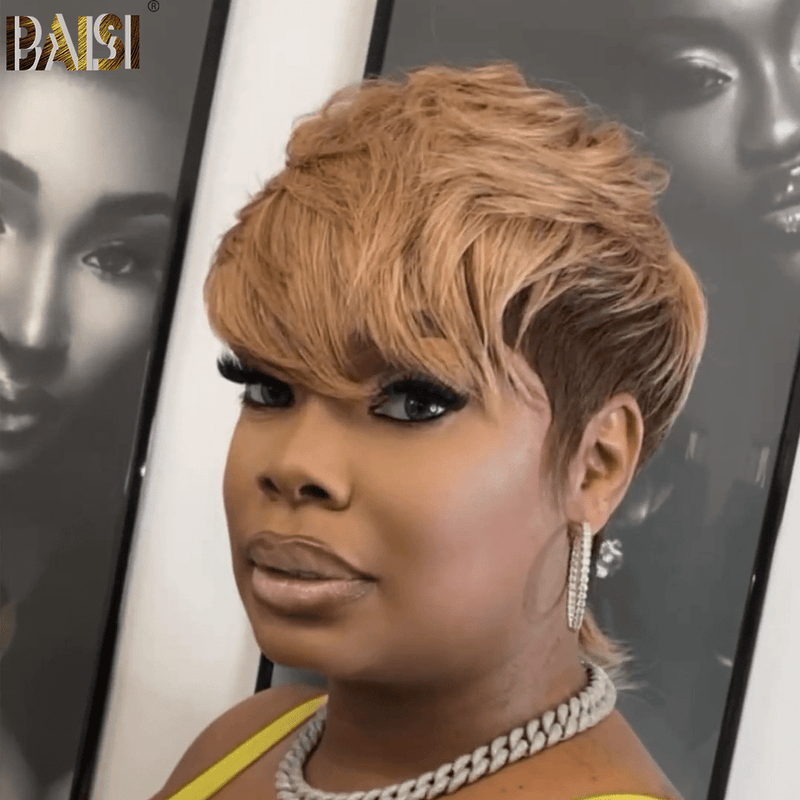 BAISI HAIR Pixie Cut Wig BAISI Pixie Cut Honey Brown Wig