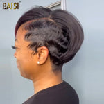 BAISI HAIR Pixie Cut Wig BAISI Pxie Full Lace Wig With Red Highlight