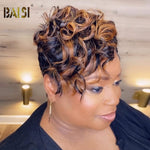 BAISI HAIR Pixie Cut Wig BAISI Ginger Finger Wave Full Lace Wig (Copy)