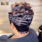 BAISI HAIR Pixie Cut Wig BAISI Ginger Finger Wave Full Lace Wig (Copy)