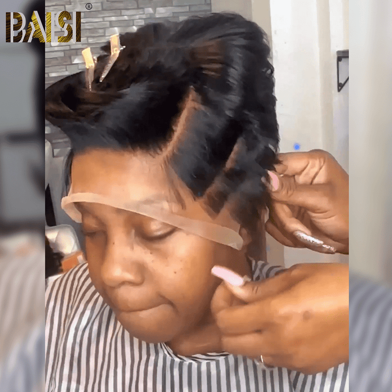 BAISI HAIR Pixie Cut Wig BAISI Sexy Side Part Full Lace Wig