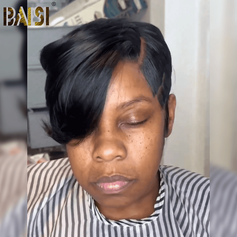 BAISI HAIR Pixie Cut Wig BAISI Sexy Side Part Full Lace Wig