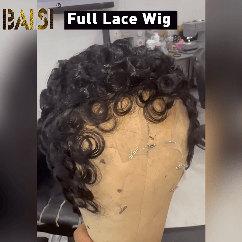 BAISI HAIR Pixie Cut Wig BAISI Short Quick Wave Full Lace Wig