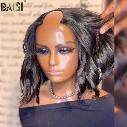 BAISI HAIR U Part Wig BAISI U Part Wig Wavy Short Wig