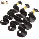 Bulk Hair Extensions 8A Brazilian Virgin Hair BAISI 10A Body Wave  Hair Extensions No Weft