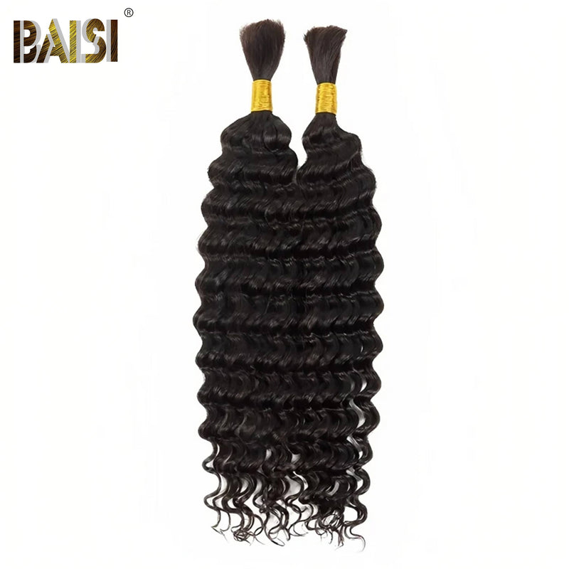 Bulk Hair Extensions 8A Brazilian Virgin Hair BAISI 10A Deep Wave Hair Extensions No Weft