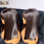 hairbs BOB Wig Baisi Machine Made Double Drawn Straight Bang Wig