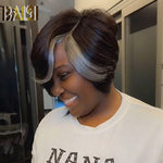 hairbs BOB Wig BAISI Sexy BoB With Gray Highlight Wig