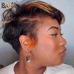 hairbs BOB Wig BAISI Short Straight With Ginger Highlight BOB Wig