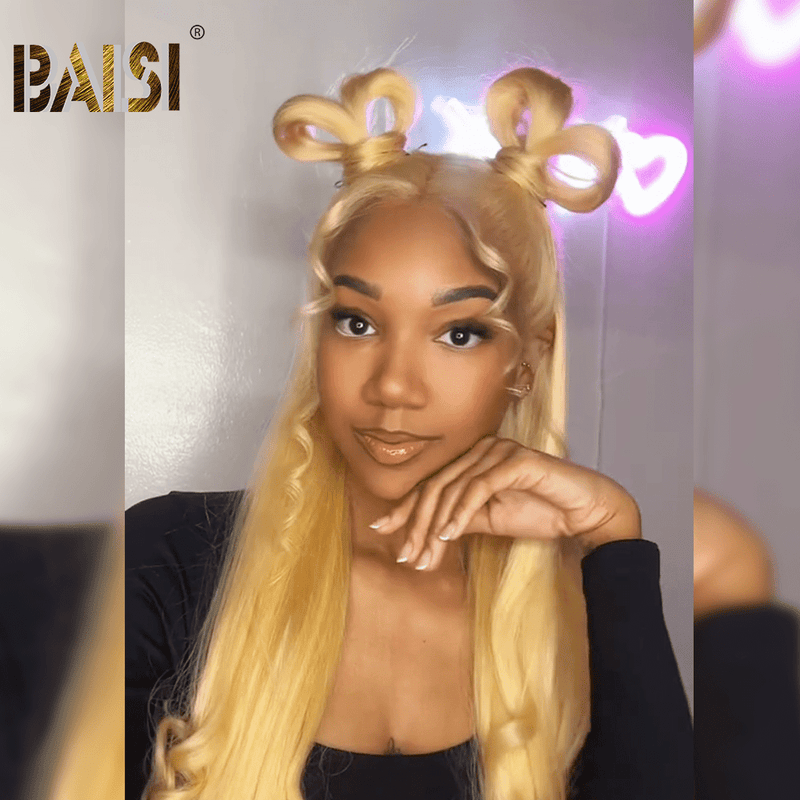 hairbs Lace Wig BAISI Sexy Blonde Straight Wig For Girls