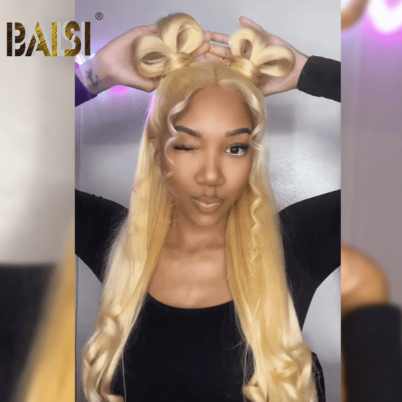 hairbs Lace Wig BAISI Sexy Blonde Straight Wig For Girls