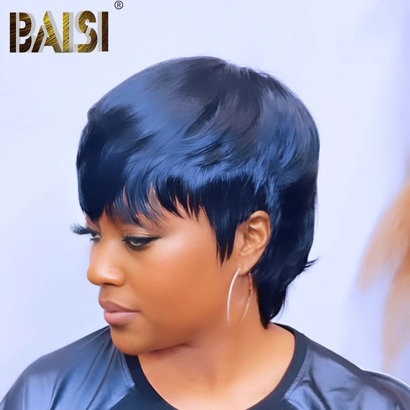 hairbs mullet BAISI Sexy Short Mullet Glueless Wig