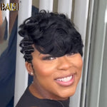 hairbs Pixie Cut Wig BAISI Finger Wave Full Lace Pixe Wig