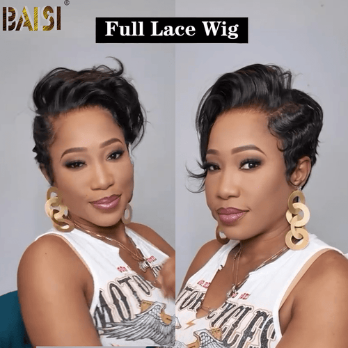 hairbs Pixie Cut Wig BAISI Full Lace Side Part Pixie Cut Wig