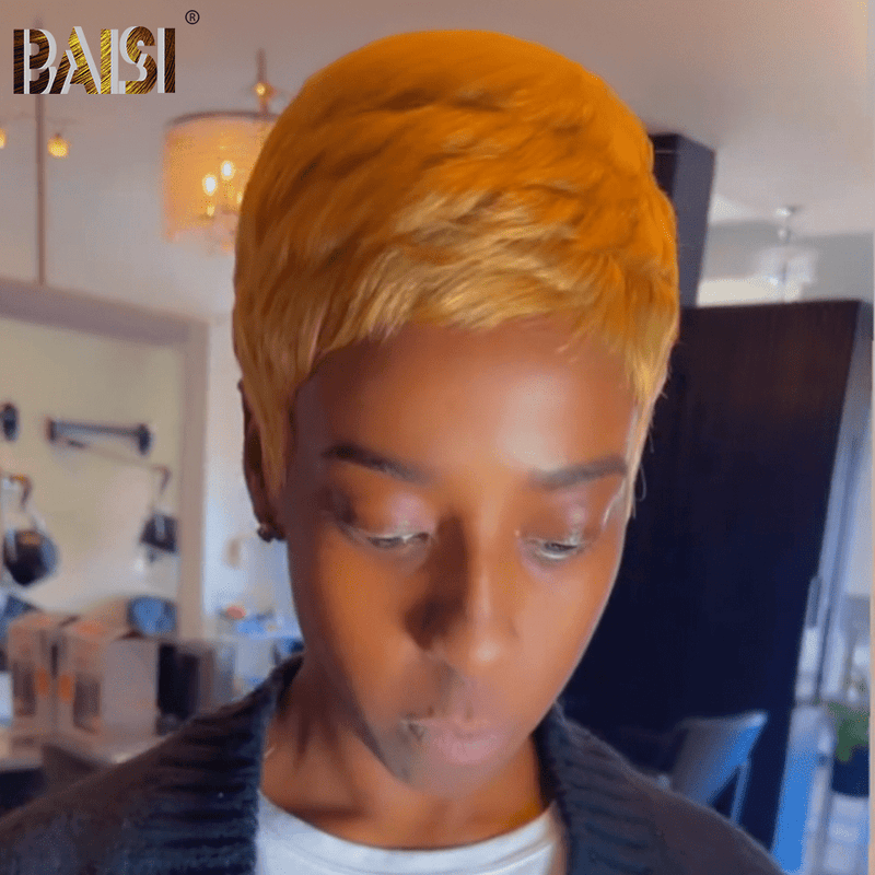 hairbs Pixie Cut Wig BAISI Full Lace Super Short Honey Blonde Wig