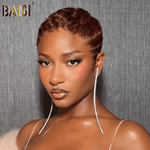 hairbs Pixie Cut Wig BAISI Full Lace Super Short Sraight Brown Wig