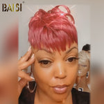 hairbs topper BAISI Short Red PartialTopper (Not A Wig)