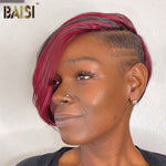 hairbs topper BAISI With Burgundy Highlight Partial Topper (Not A WIG)