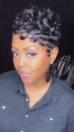 BAISI Sexy Finger Wave Lace Short Wig