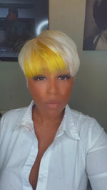 BAISI Blonde With Highlight Pixie Wig