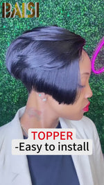 BAISI Short Straight Partial Topper (NOT A WIG)