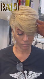 BAISI Sexy Blonde Full Lace Pixie Cut Wig