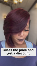 BAISI Sexy Burgundy Side Part BoB Wig