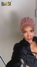 BAISI Full Lace avec perruque courte blonde miel