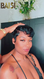 Baisi Fashion Short Pixie Cut Lace Wig